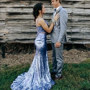 Sherri Hill Two Piece Purple/Blue Prom Dress Size 2